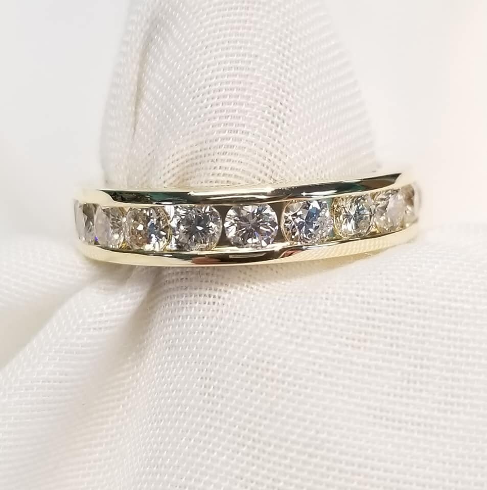 14kt Yellow Gold Channel Set Diamond Eternity Band