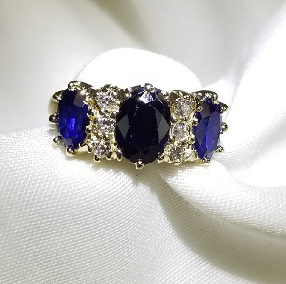 Oval Sapphire and Diamond Ring