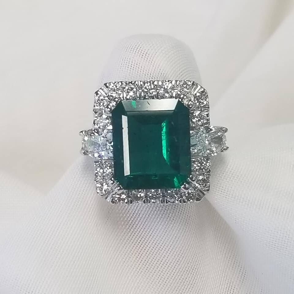 Emerald and Diamond Ring