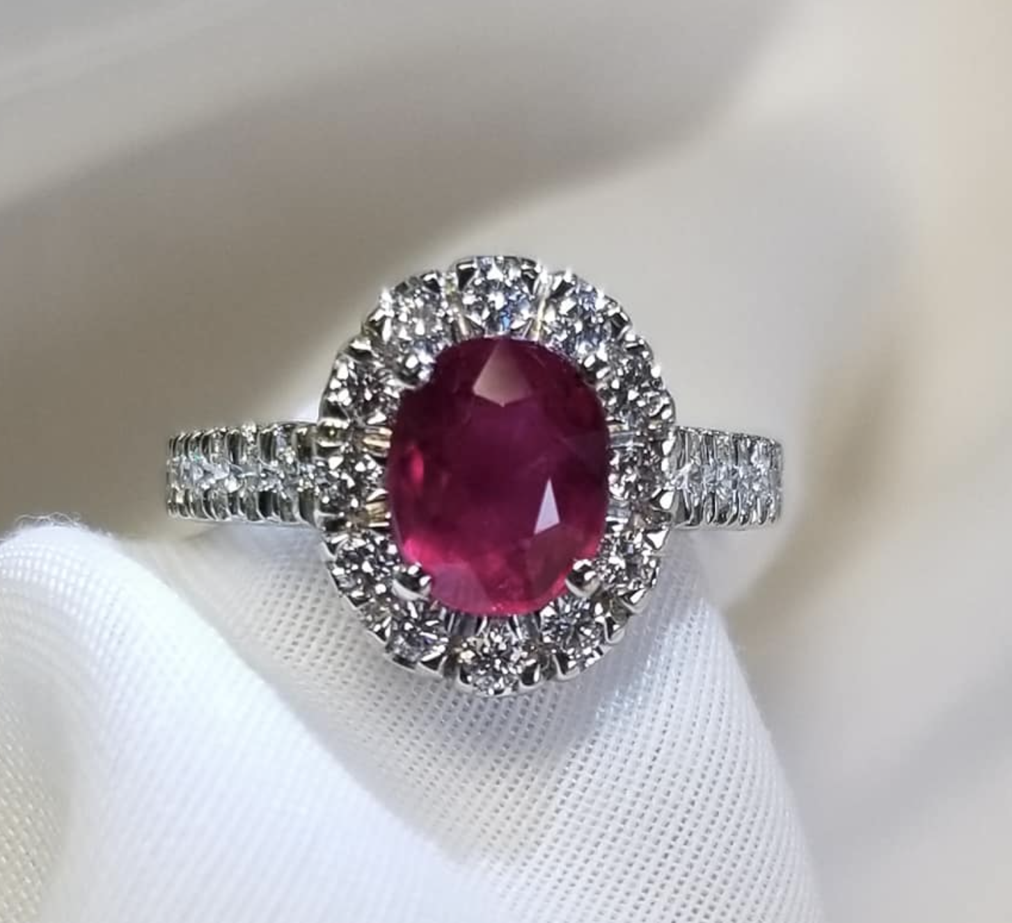 14kt White Gold Ruby and Diamond Ring