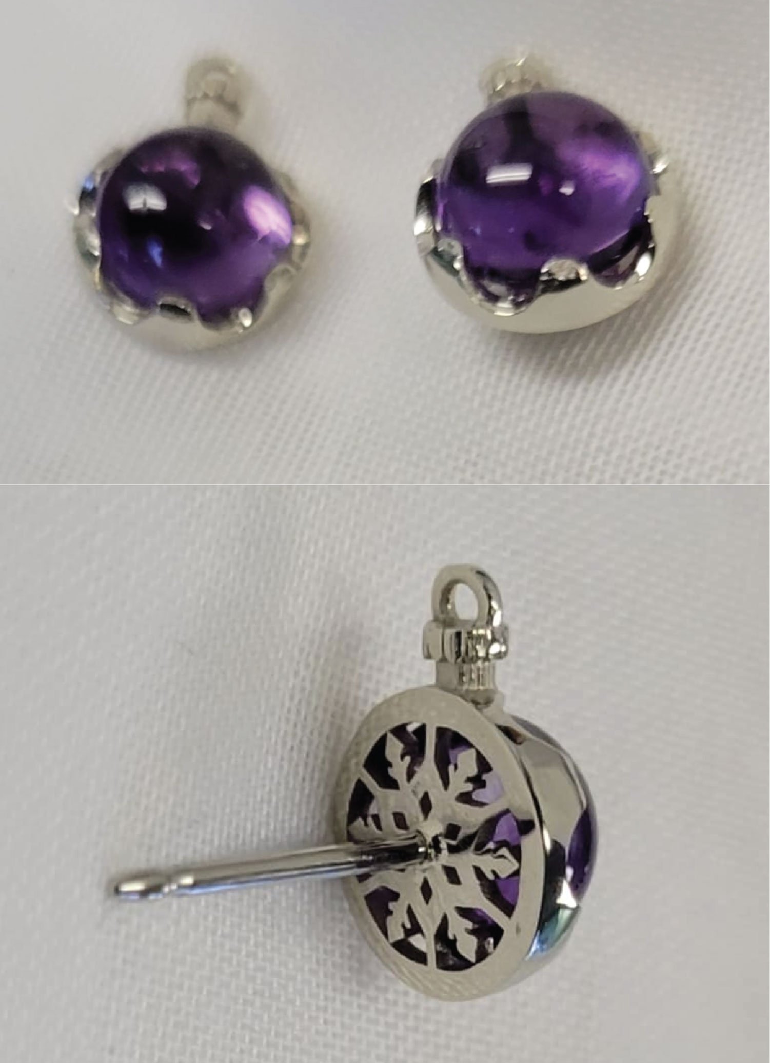 Cabochon Amethyst Earrings 