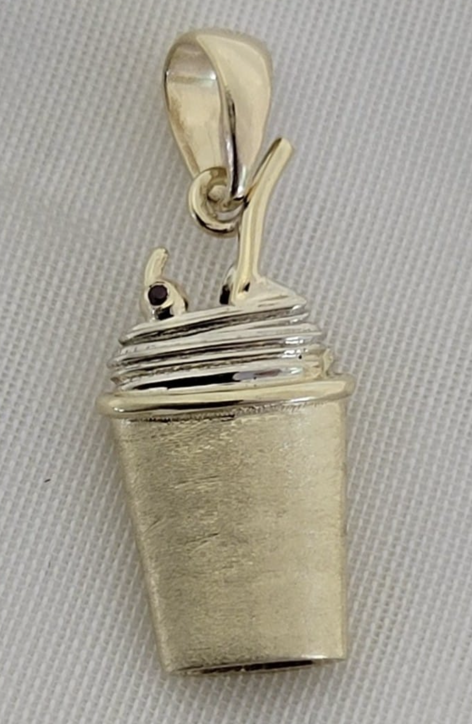 14kt Two Tone Milkshake Charm 