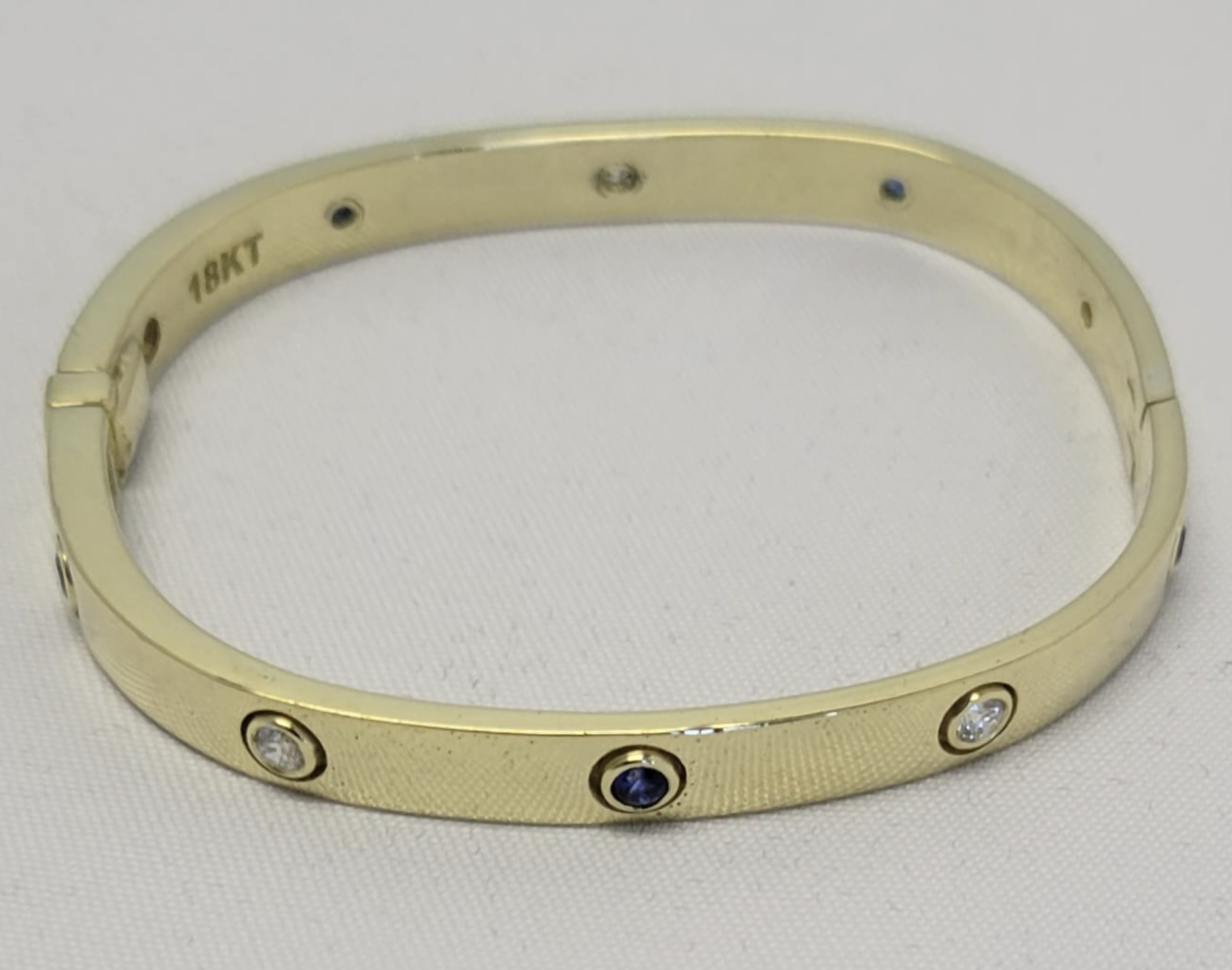 18kt Yellow Gold Sapphire and Diamond Bangle 