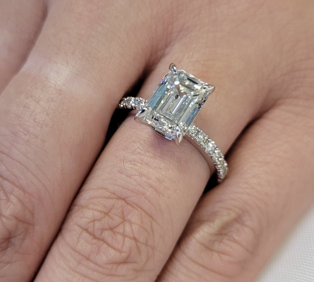 2.80 ct. Emerald Cut Diamond Engagement Ring 