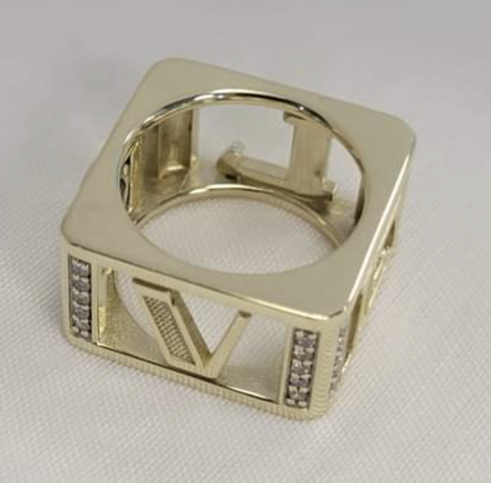 14kt Yellow Gold and Diamond “Love” Ring 