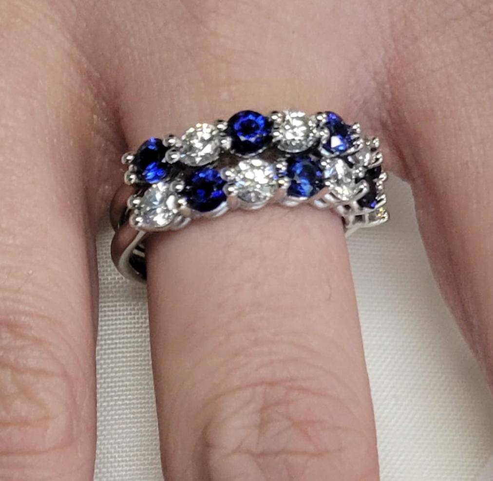 Sapphire and Diamond Bands 