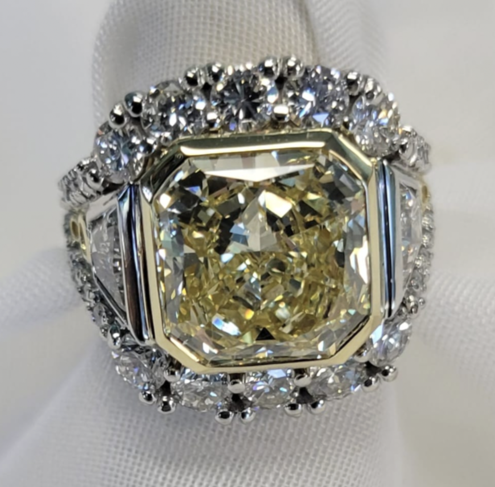 Yellow 7.03 ct. Radiant Cut Diamond Ring