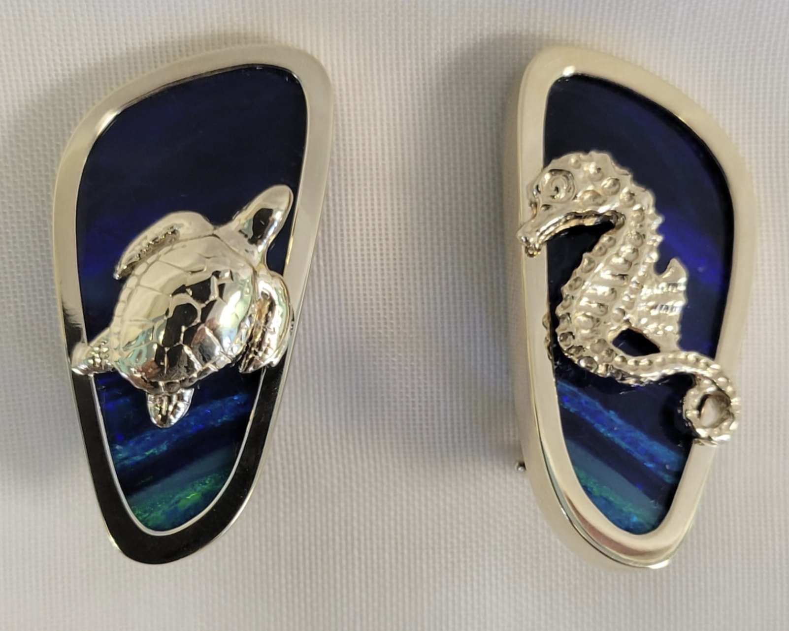 Boulder Opal Mirror Split Earrings 