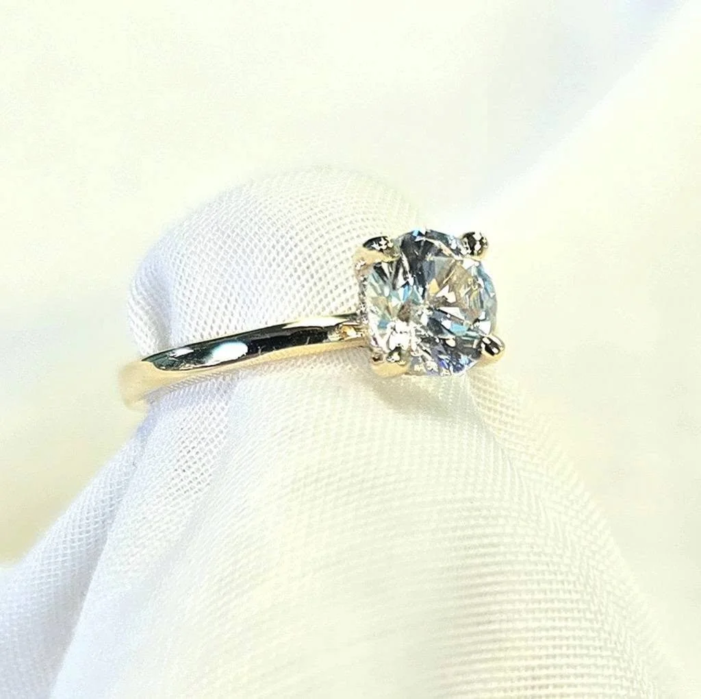 14kt Yellow Gold Hidden Halo Engagement Ring