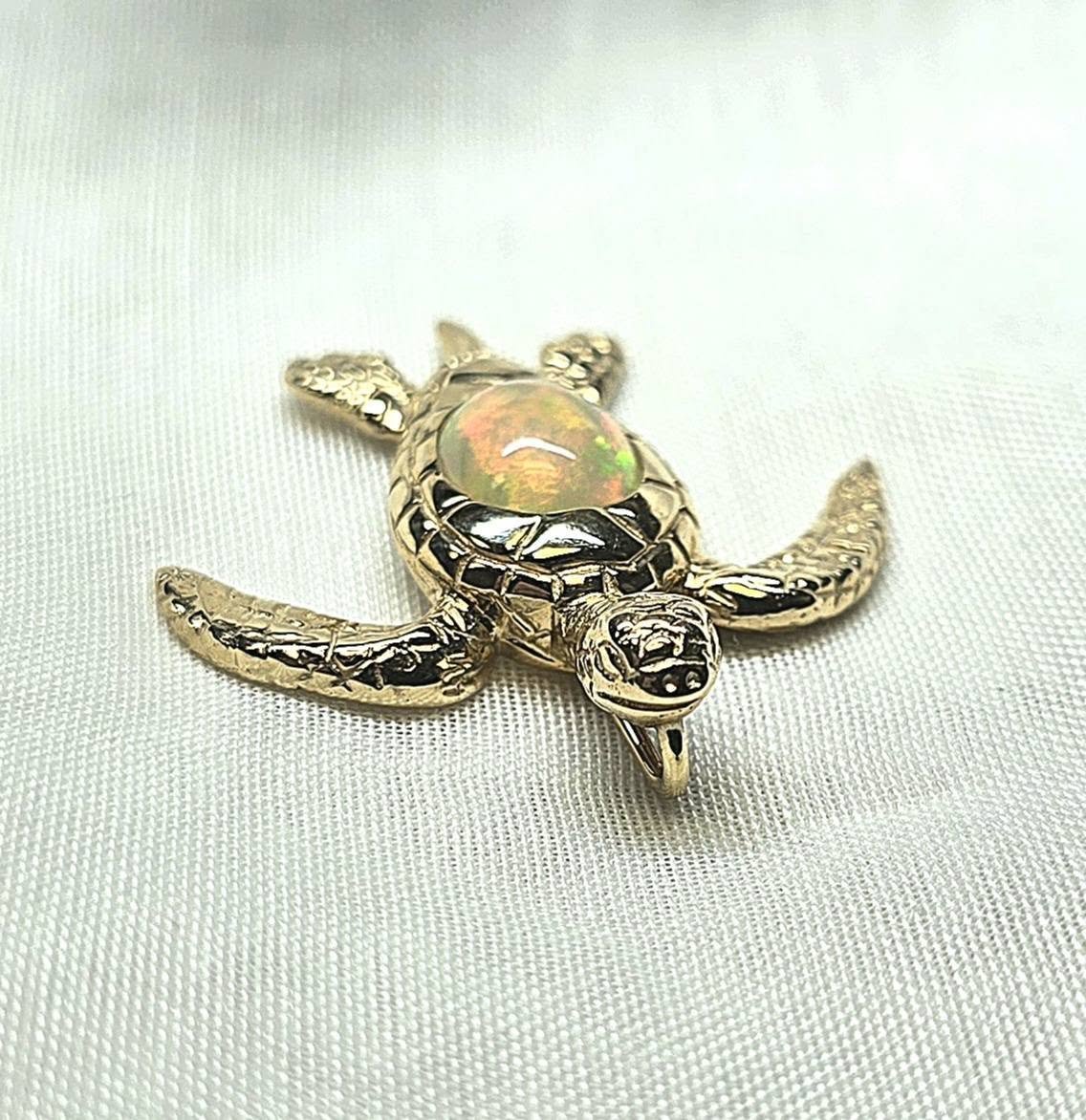 Green Turtle Opal Pendant
