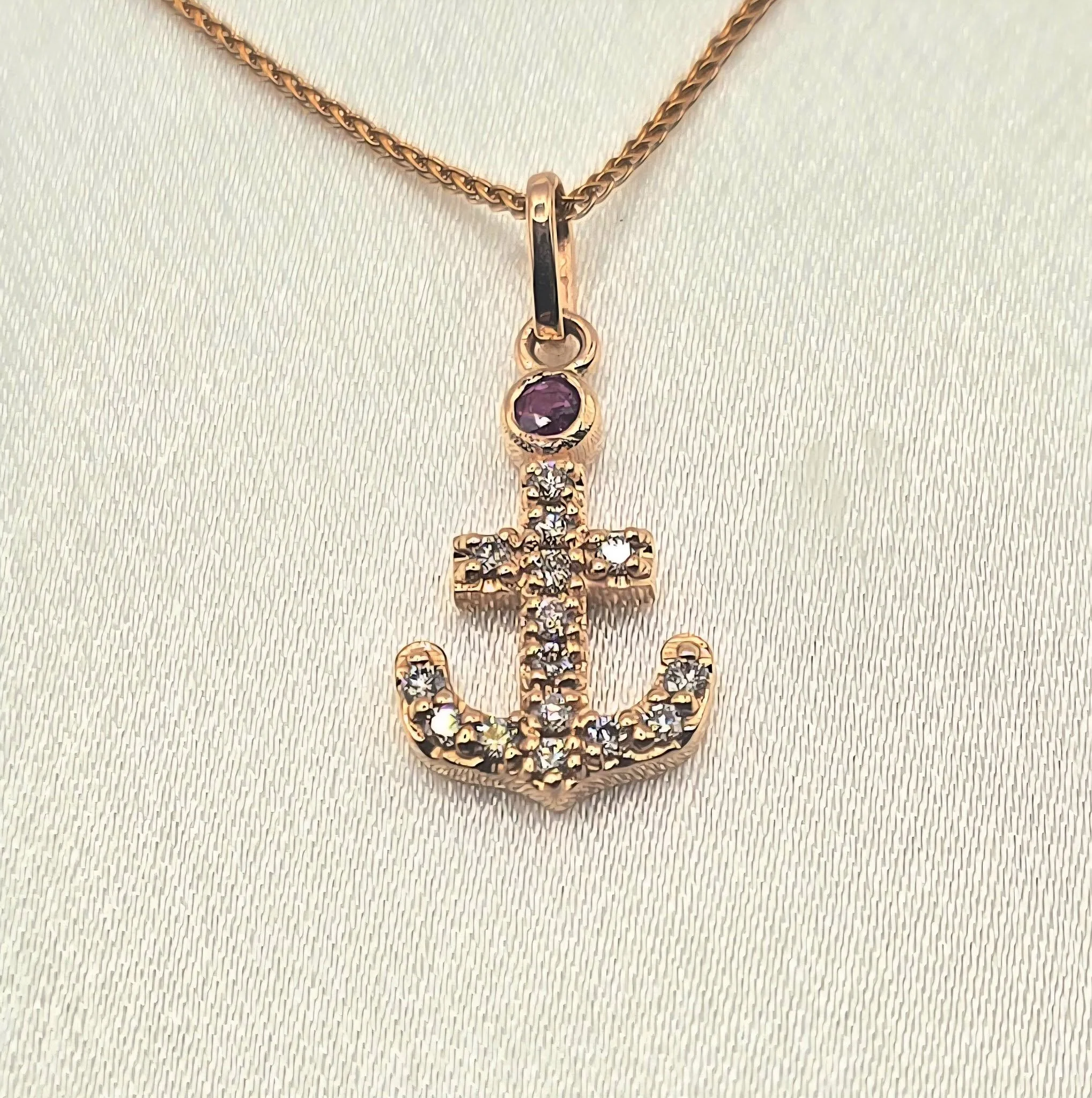  14kt Rose Gold Mariners Cross Pendant