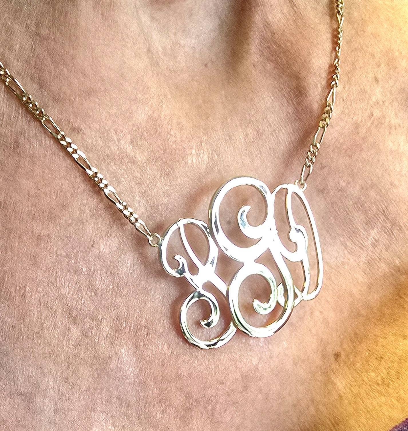 14kt Yellow Gold Monogram Necklace