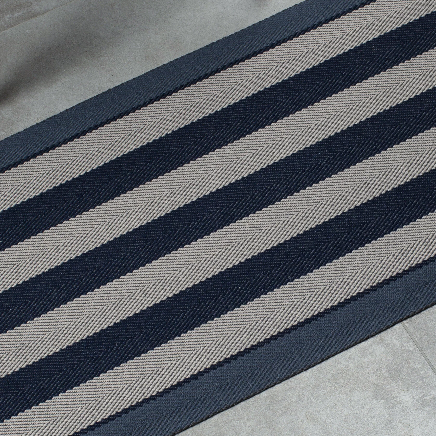 Flatweave Runner, Fitzroy Midnight — ROGER OATES DESIGN