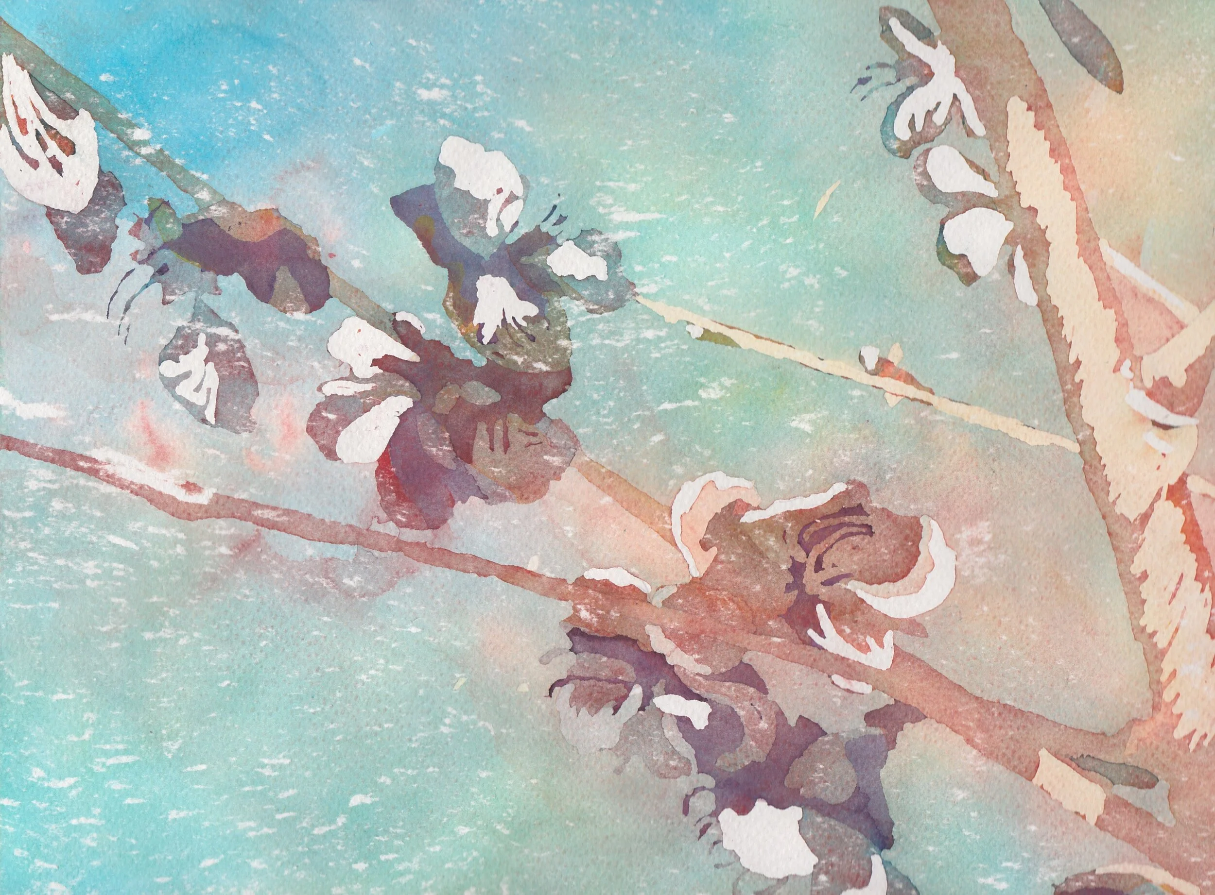   Pouring  à l’aquarelle