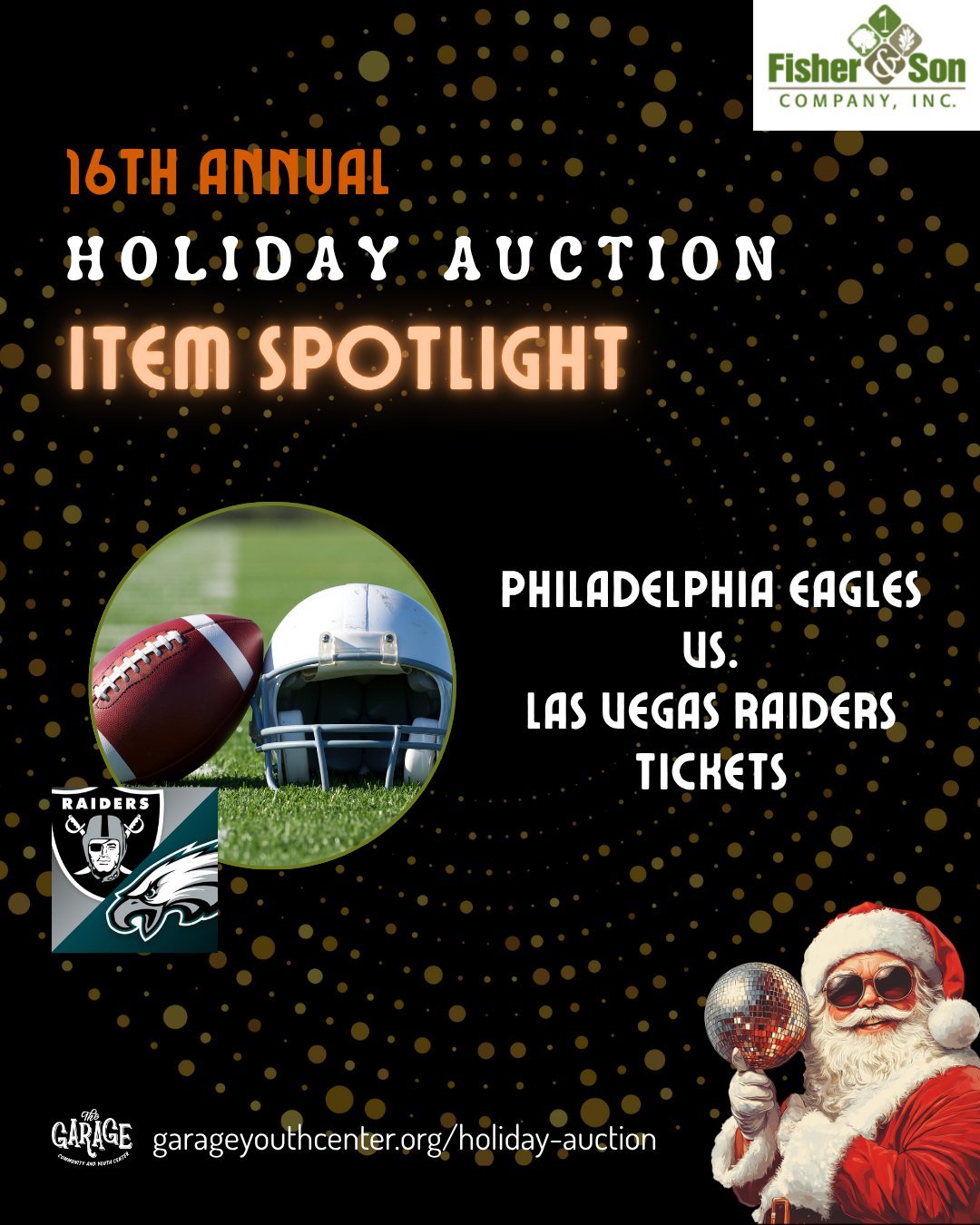 Want to see your beloved Birds play in person? 🦅

The Garage 16th Annual Holiday Auction offers attendees the chance to bid on a variety of items, activities, and experiences &mdash; including tickets to see the Philadelphia Eagles face off against 