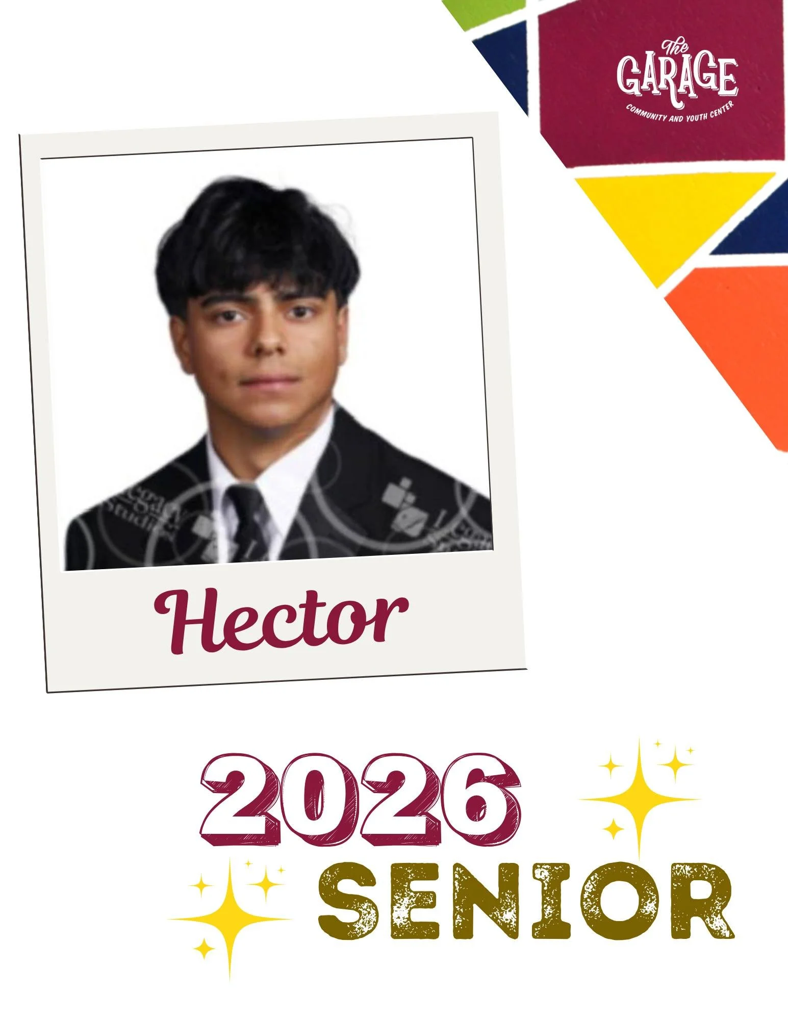 ✨ 2026 Senior Spotlight: Hector ✨

We're thrilled to introduce one of this year's Garage seniors, Hector! Hector's current dream is to be a professional soccer player. One of the things he has enjoyed most about The Garage is getting to meet new peop