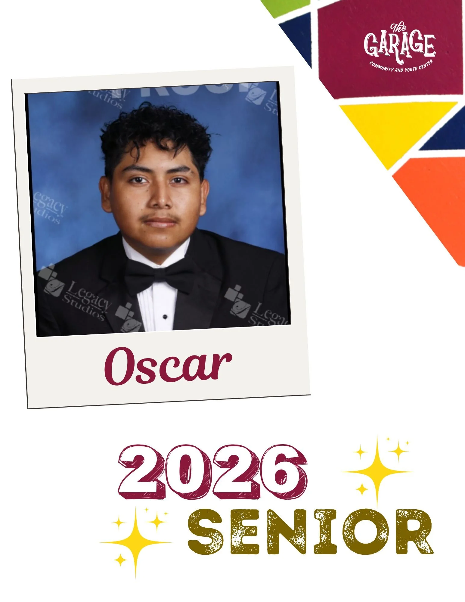 ✨ 2026 Senior Spotlight: Oscar ✨

We're thrilled to introduce one of this year's Garage seniors, Oscar! Oscar's current dream is to become a business man. One of the things he has enjoyed most about The Garage is simply passing time with his friends 