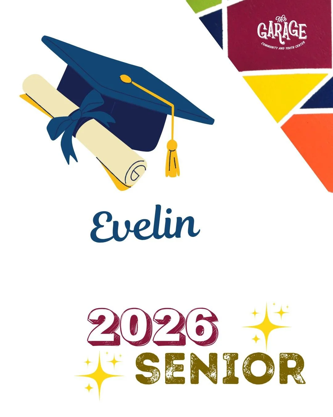 ✨ 2026 Senior Spotlight: Evelin ✨

We're thrilled to introduce one of this year's Garage seniors, Evelin! Evelin's current dream is to work in the political science field. One of her favorite Garage memories is when she got to work with fellow studen