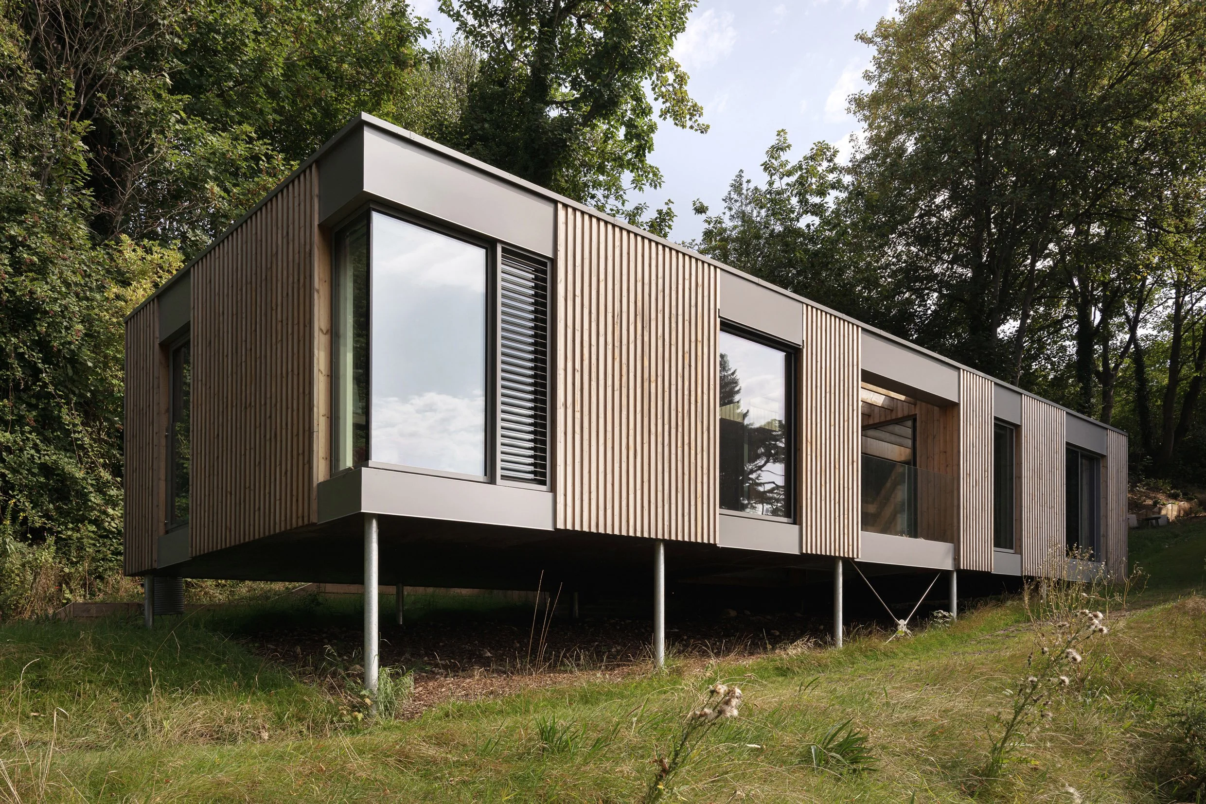 Architectrual shot of this lodge by Build 22 and Hetreed Ross Architects