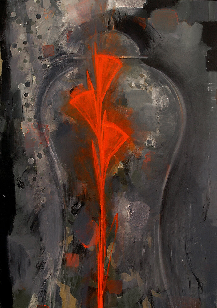 Red Flags of War|oil on canvas. 48" x 34"