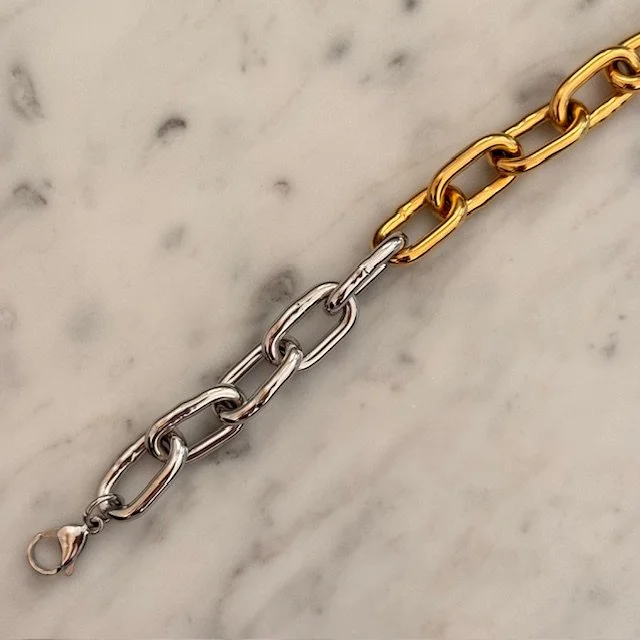 bracciale catena bicolor