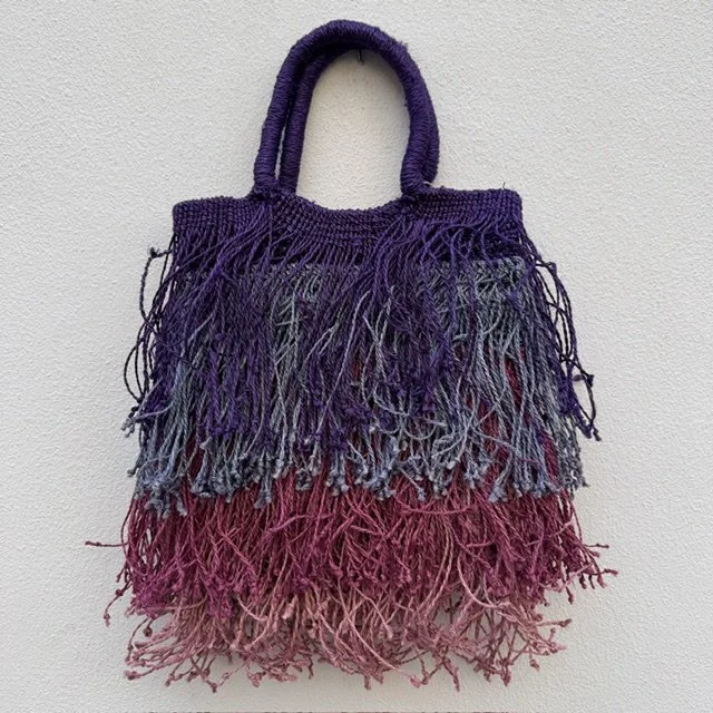 BORSA IN JUTA FRANGE MULTICOLOR