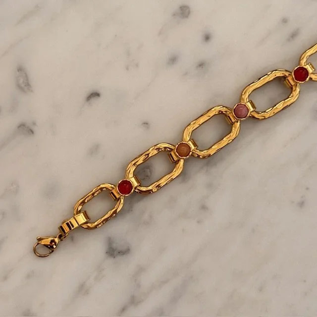 bracciale catena e pietre