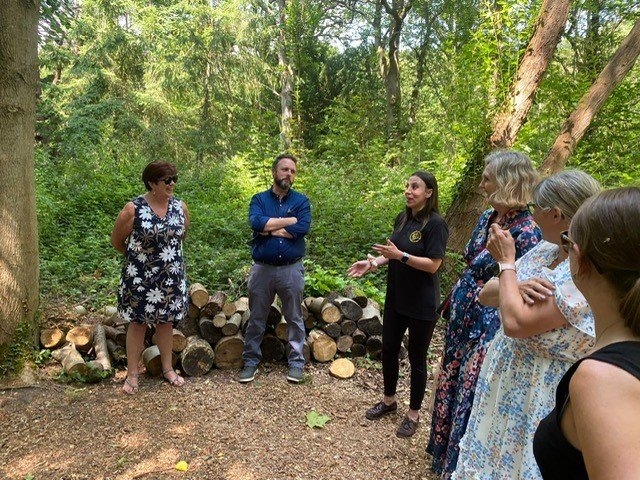 Den building area tour. Tracey and Will from John Lewis Southampton, Chanelle, Fiona Chalkley, Karen and Jo from Waitrose Hythe.jpg