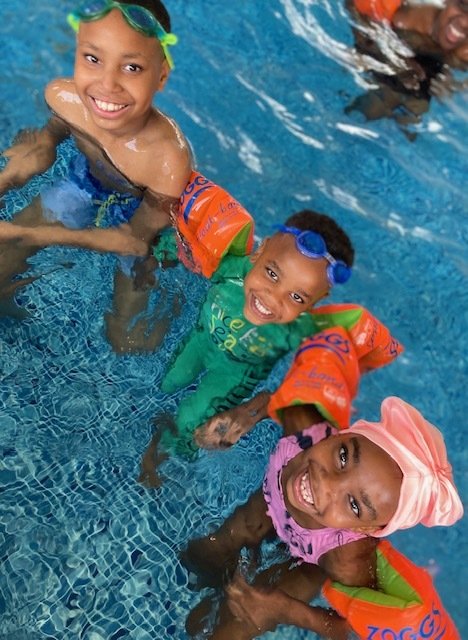 Jameel, Jaheal, Jasmine Swimming in Pool.jpg