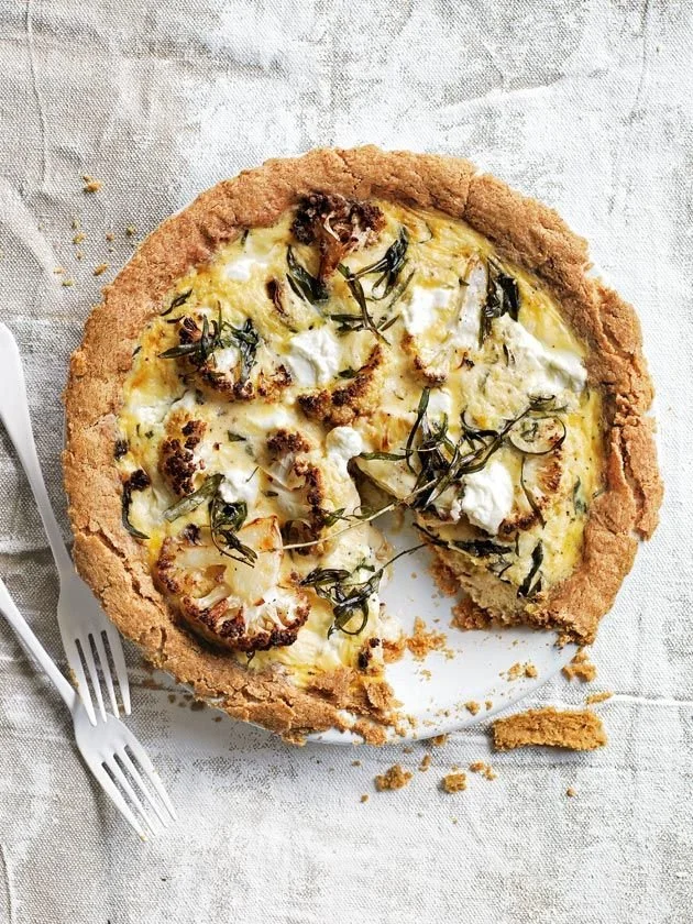 Vegetarian Delivered Wednesday: Truffled Cauliflower and Caramelized Onion Tart