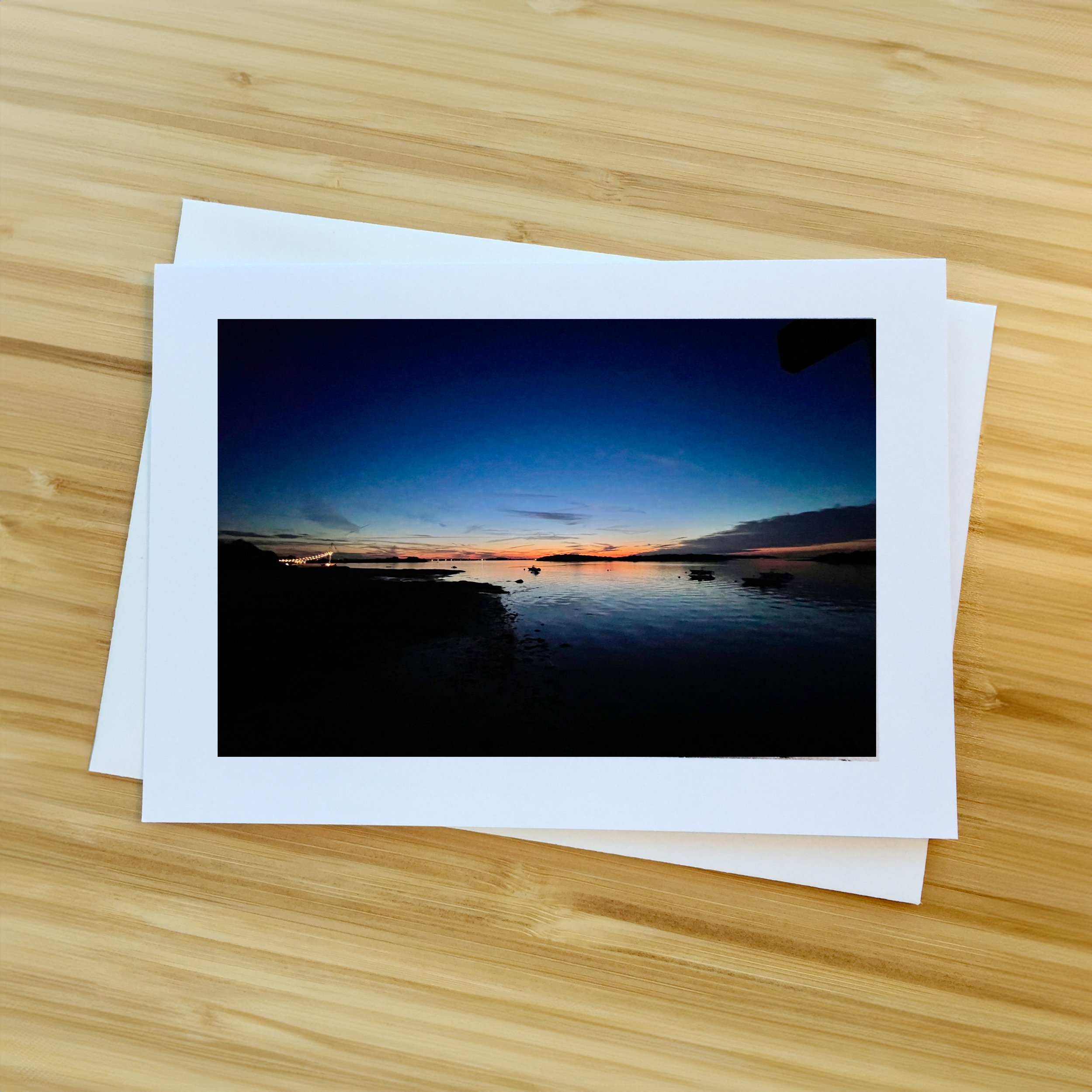 Sunset Hingham Harbour, 4x6 Card