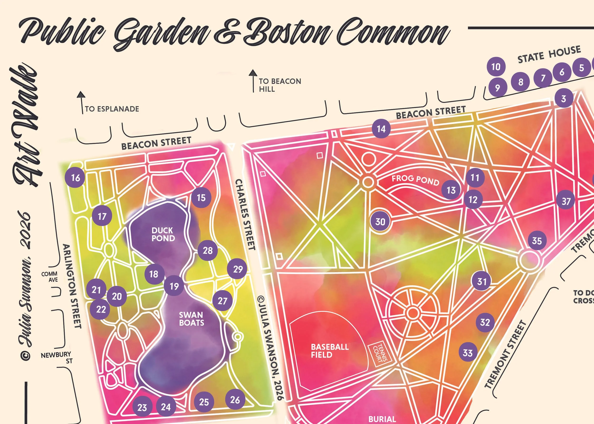 Public Garden & Boston Common Art Walk, Map and Art List Download