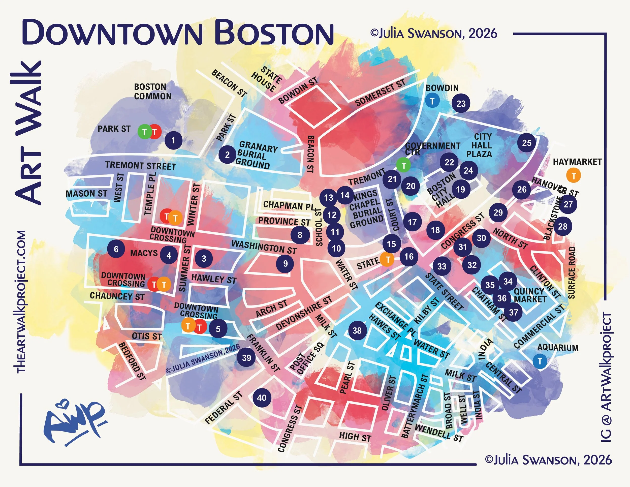 Downtown Boston Art Walk, Map and Art List Download