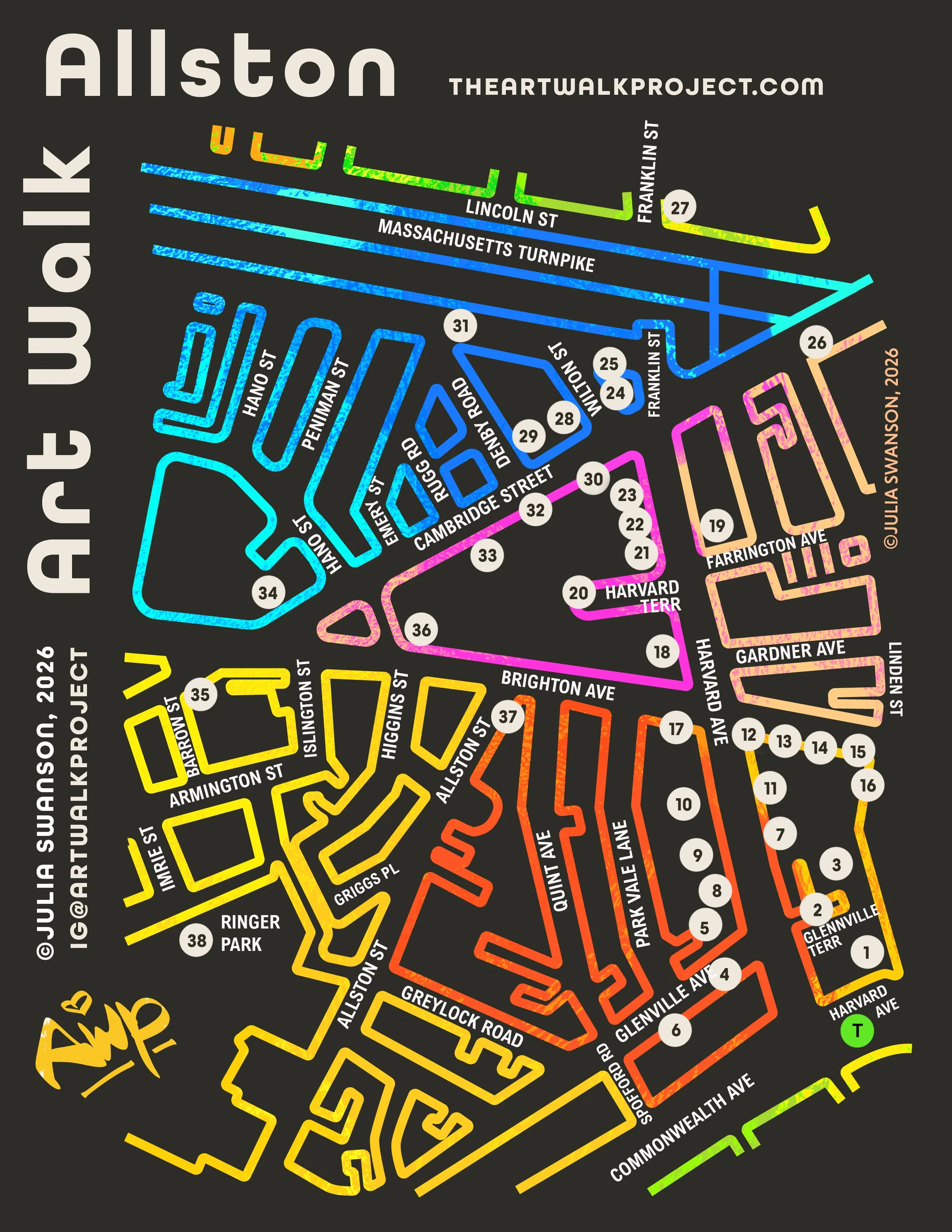 Allston Art Walk, Map and Art List Download