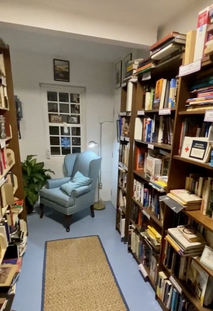  A cozy corner reading spot in the bookstore. 