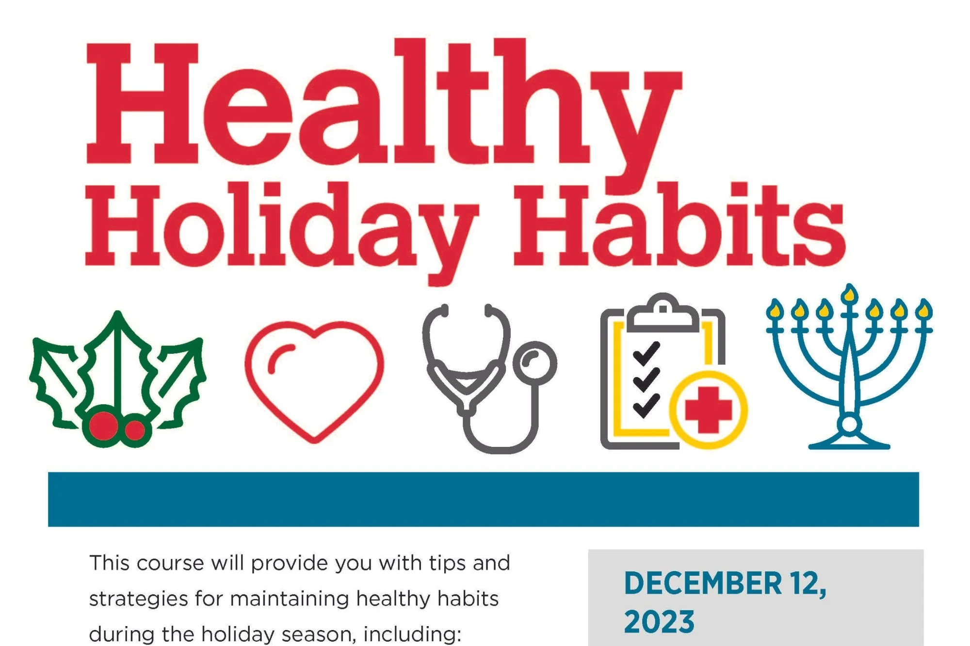 UM Shore Regional Health to Offer “Healthy Holiday Habits” Course on December 12 