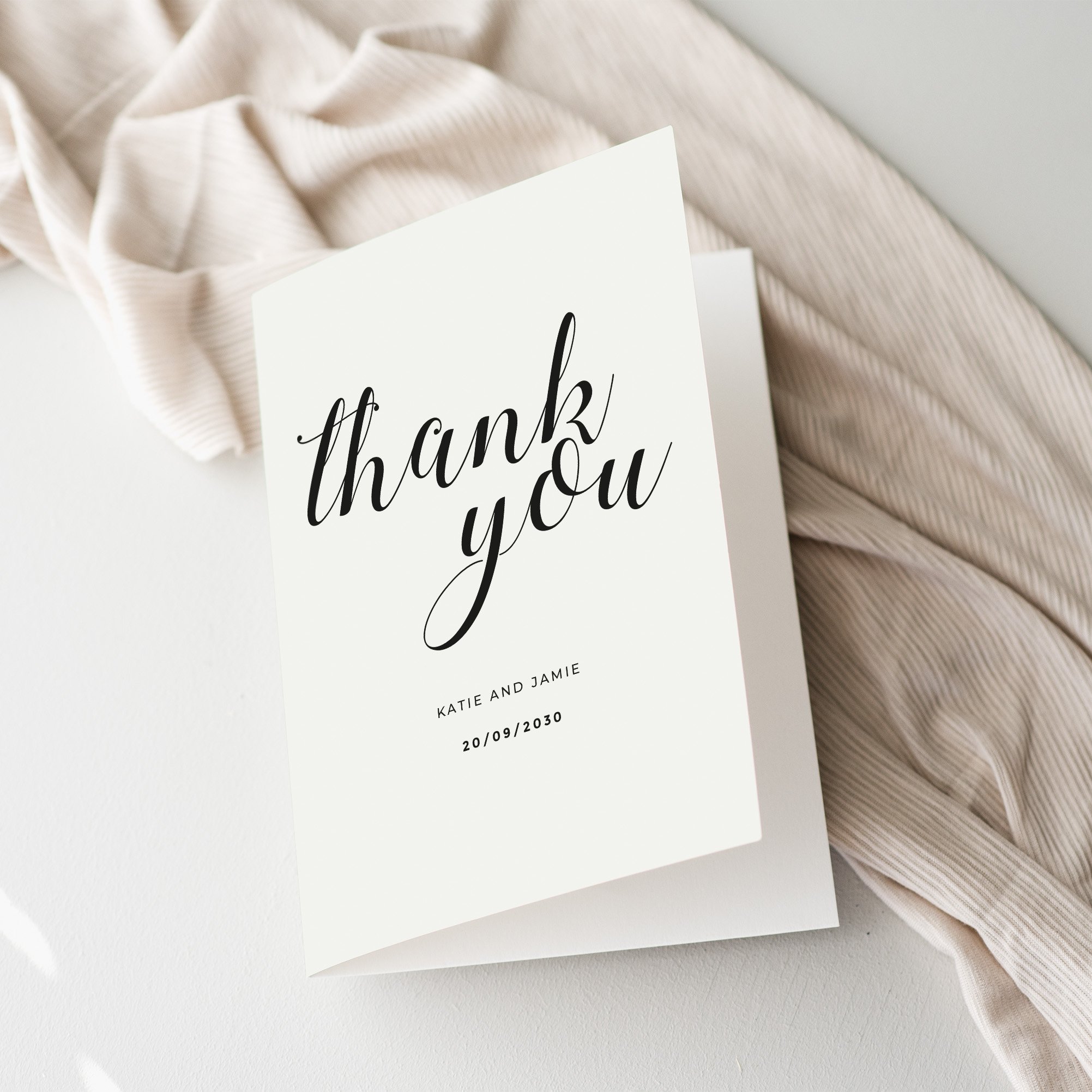 Simple Wedding Thank You Card