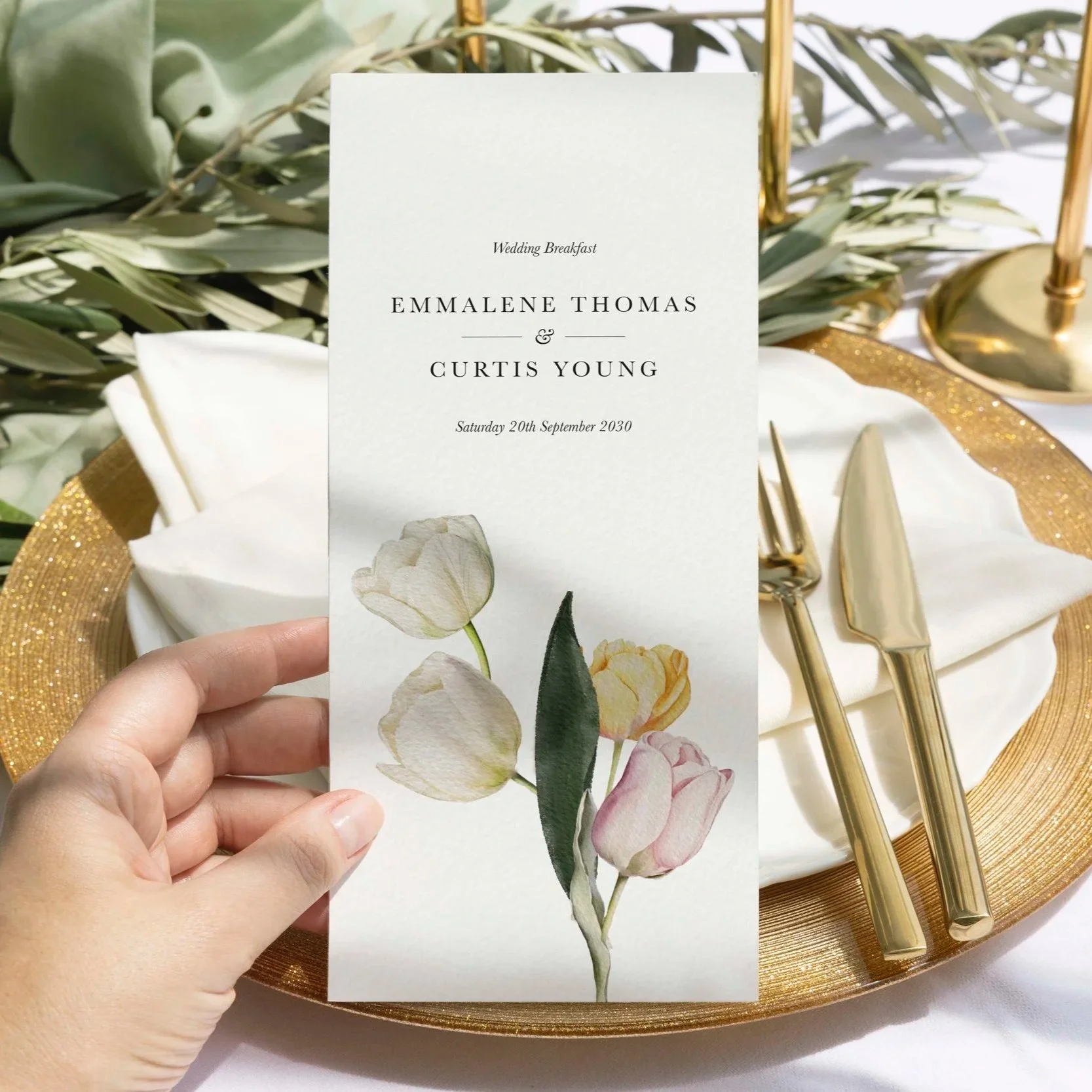 Spring Tulip Wedding Menus