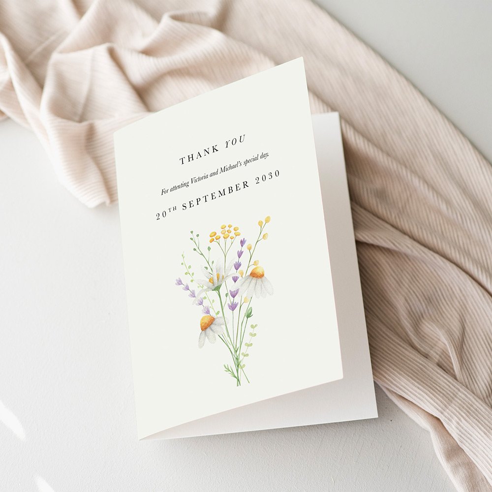 Daisy Thank You Cards For Wedding