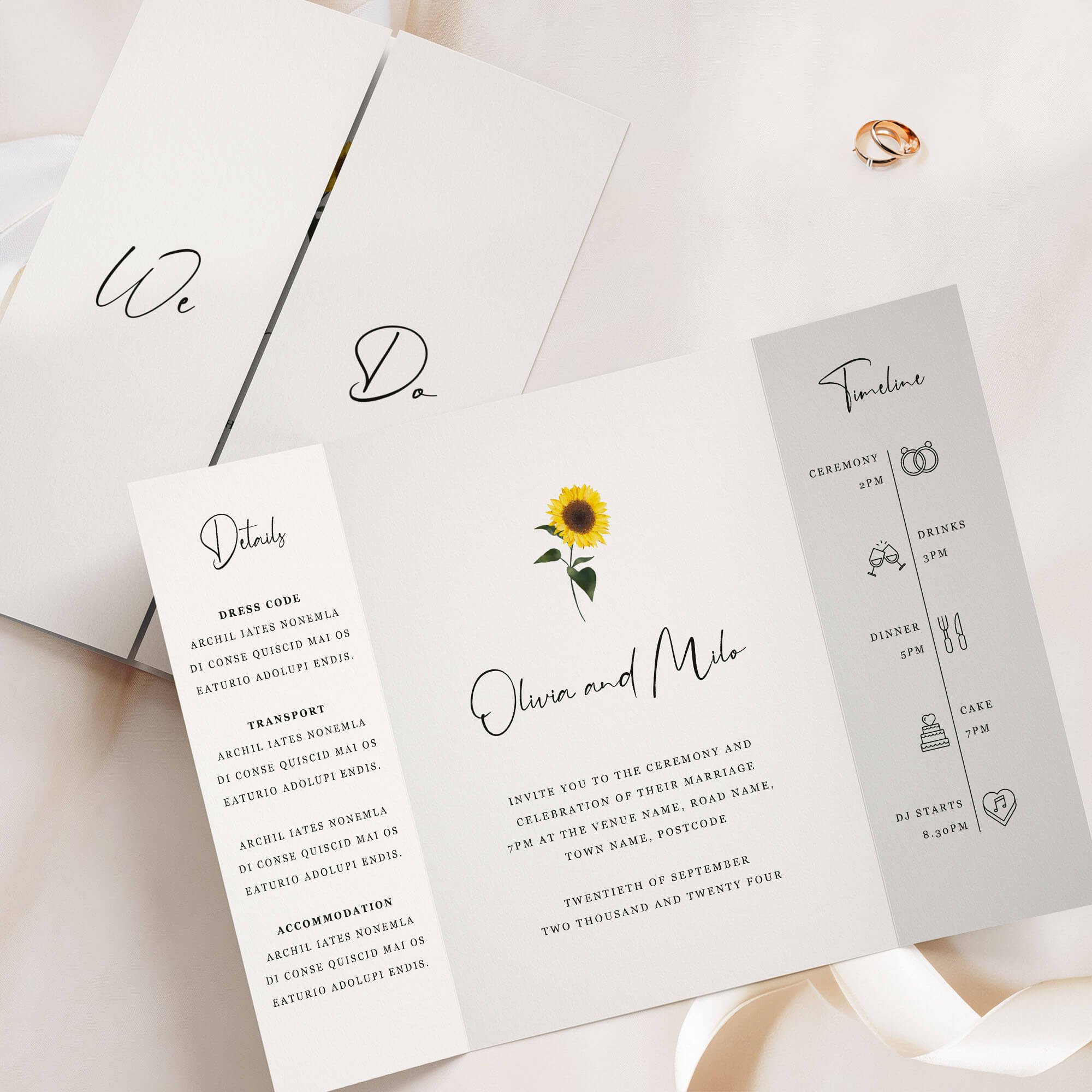 The Sunflower Gatefold Wedding Invitation