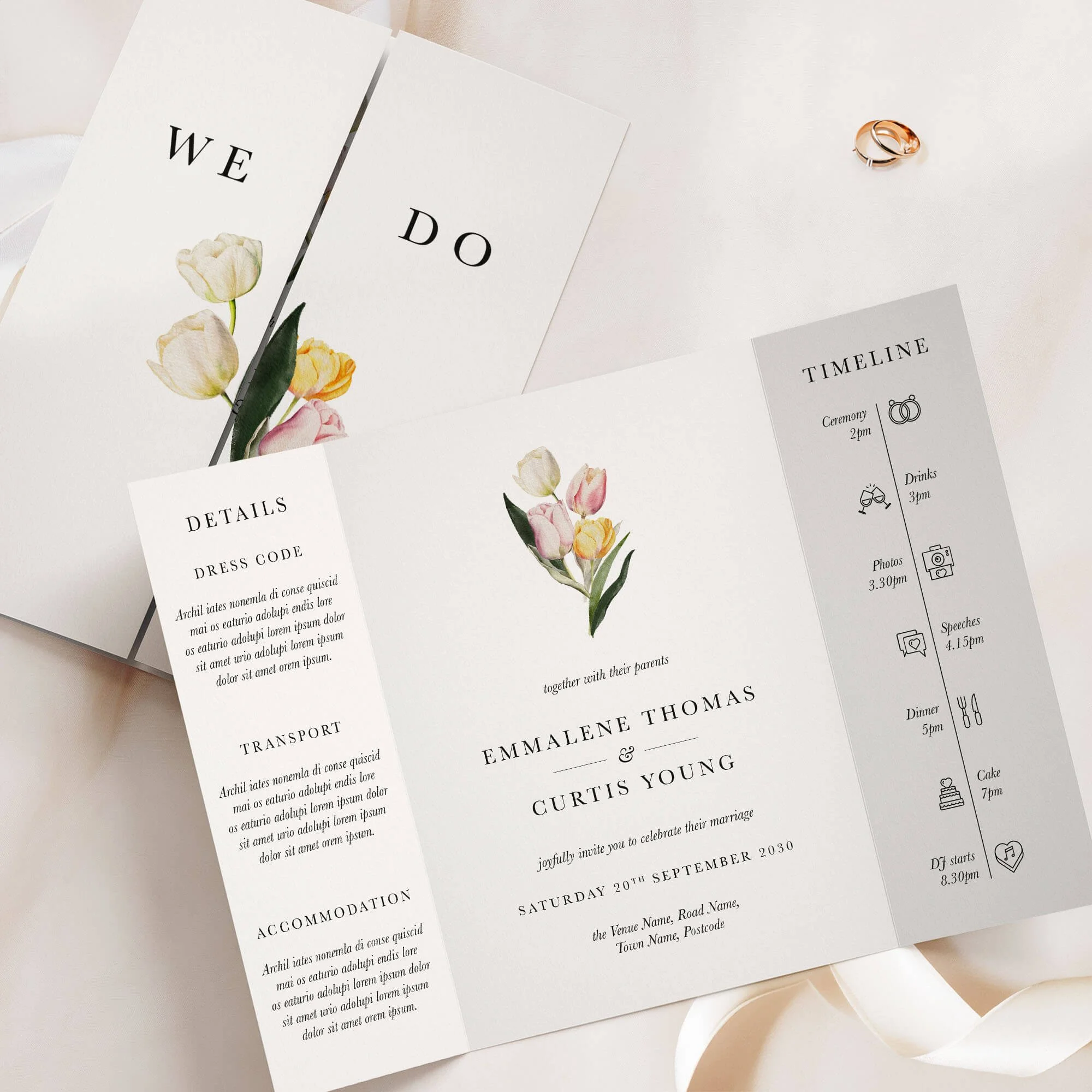 The Tulip Gatefold Wedding Invitation