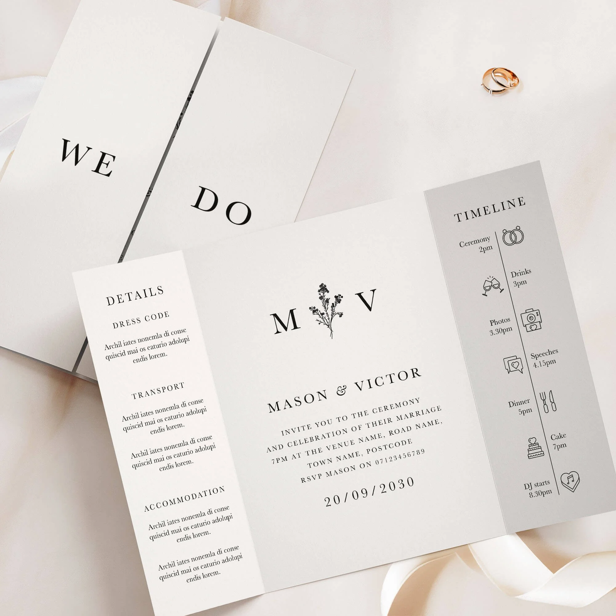 The Monogram Gatefold Wedding Invitation