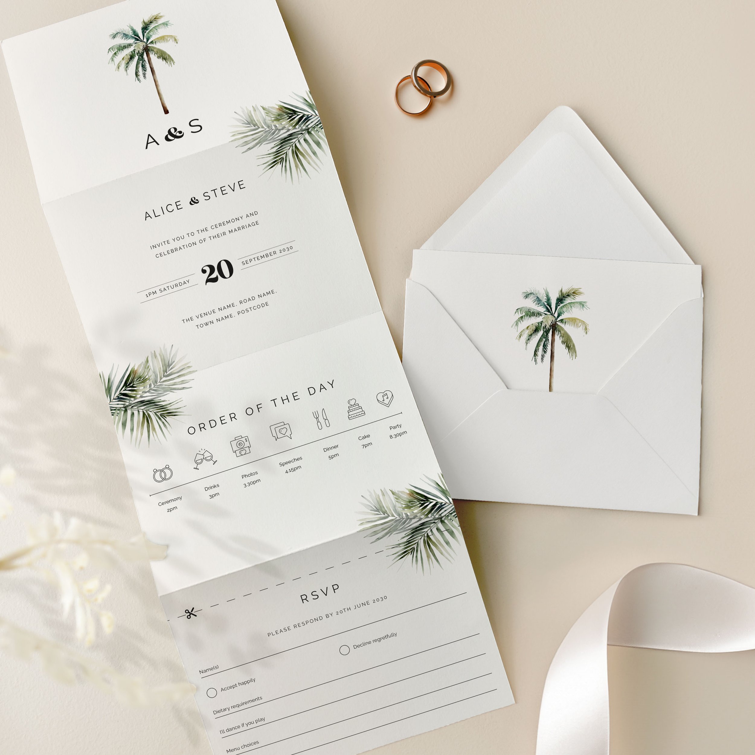 Concertina Wedding Invitation Samples