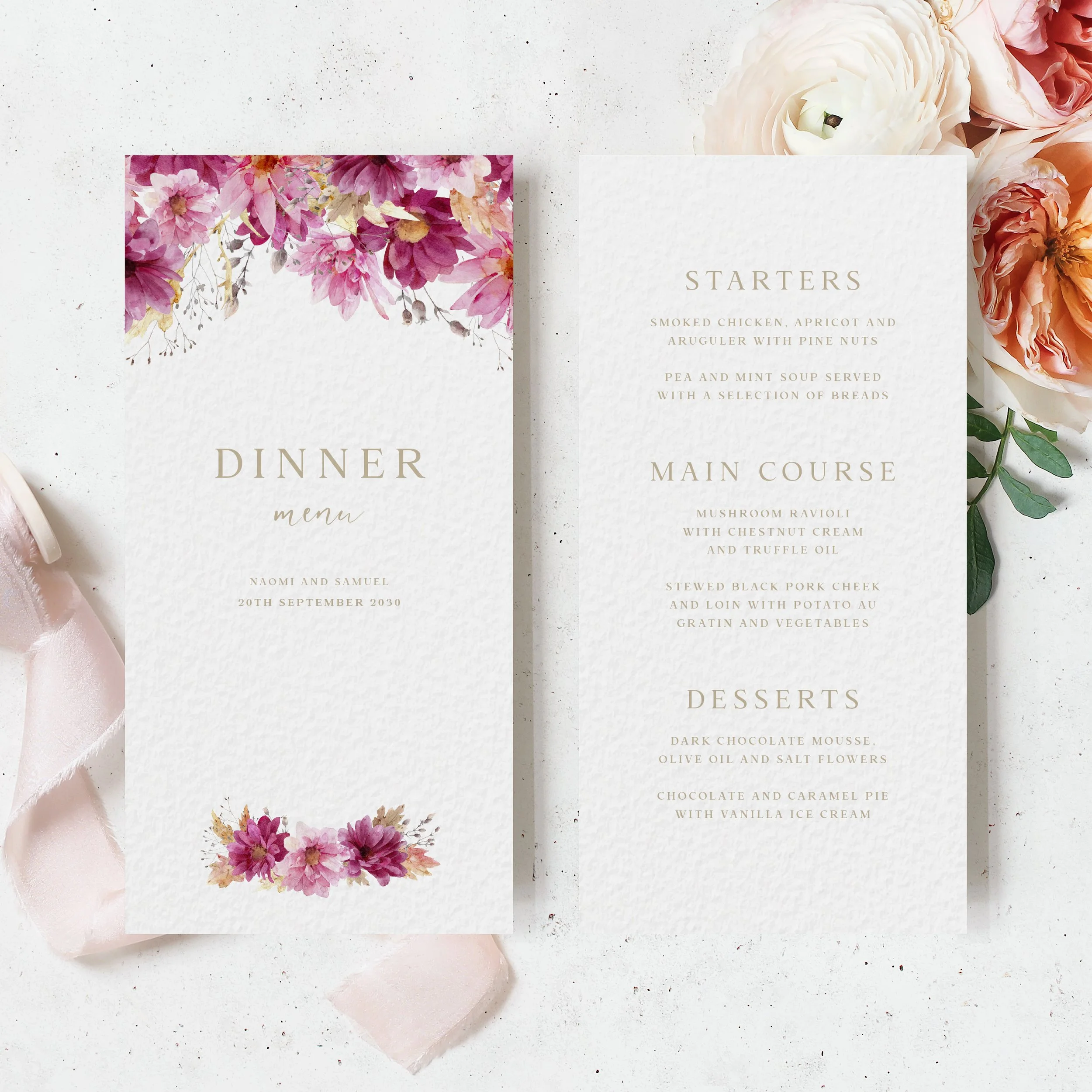 Wedding Menus Wonder Wedding Stationery UK