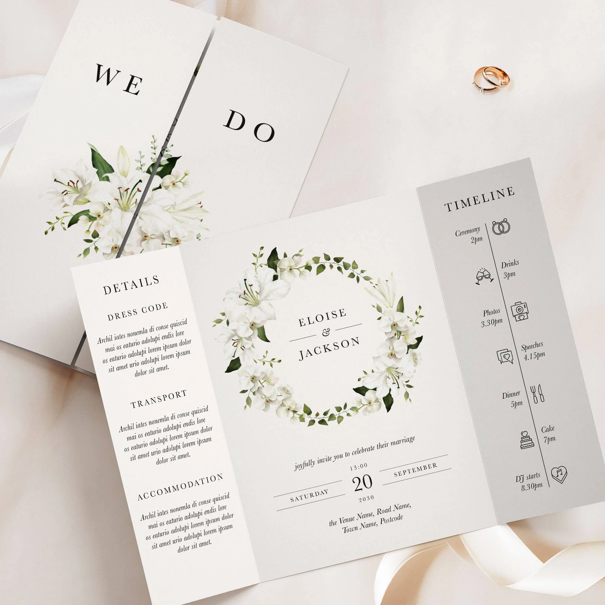 The Garden (Wreath) Gatefold Wedding Invitation