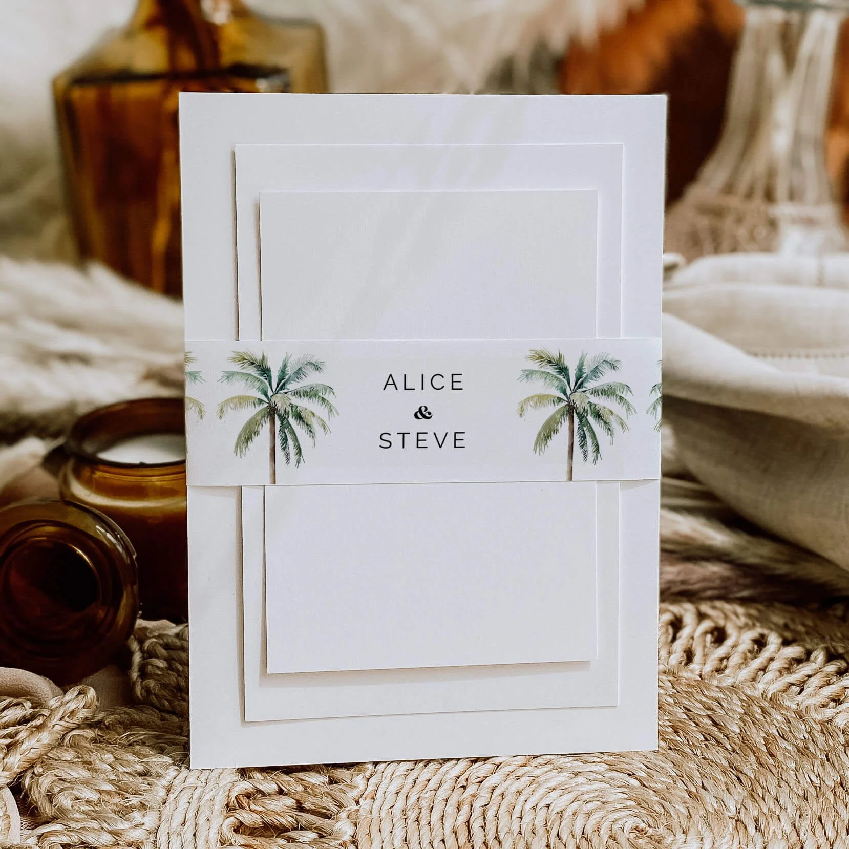 The Palm Tree Wedding Belly Bands