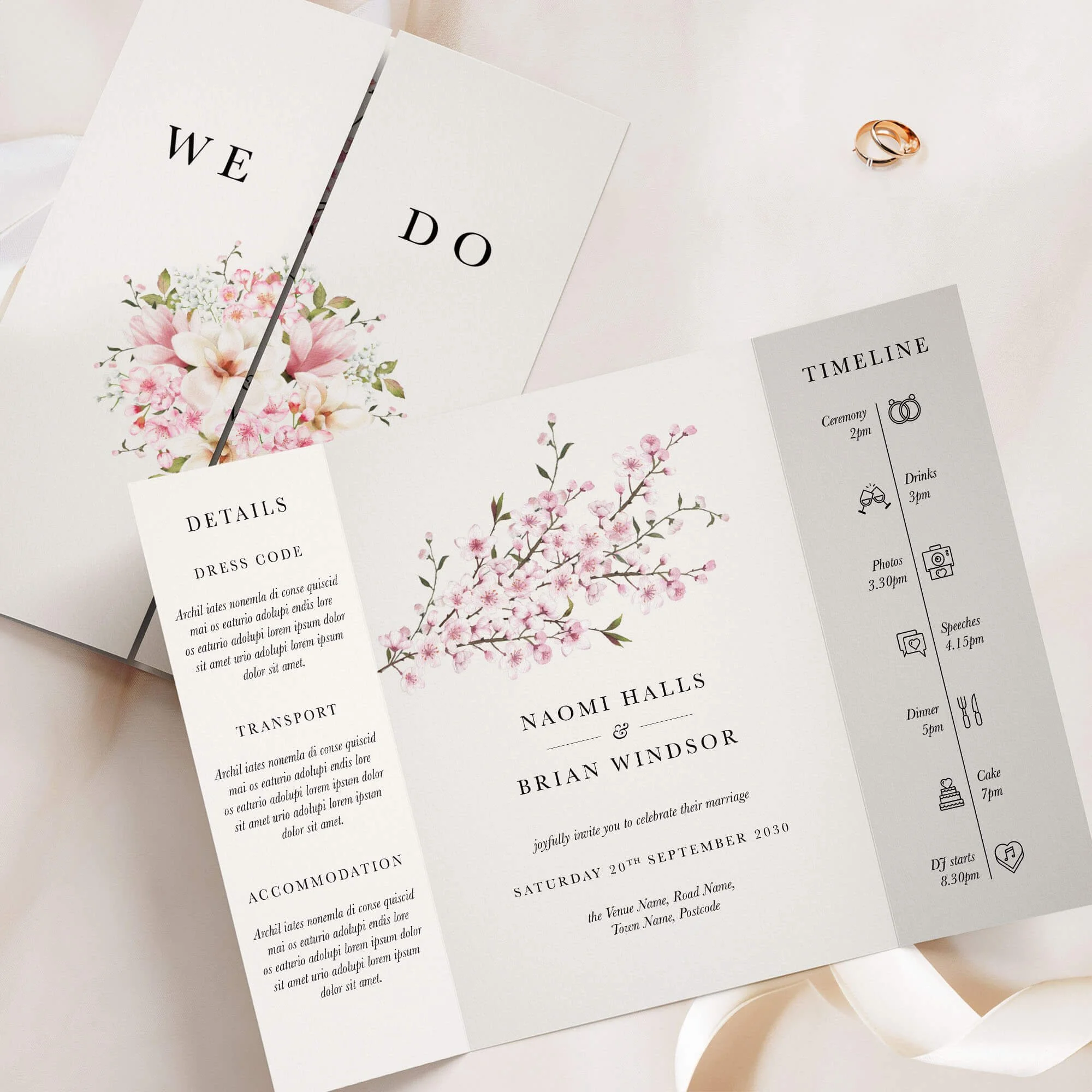The Cherry Blossom (Branch) Gatefold Wedding Invitation