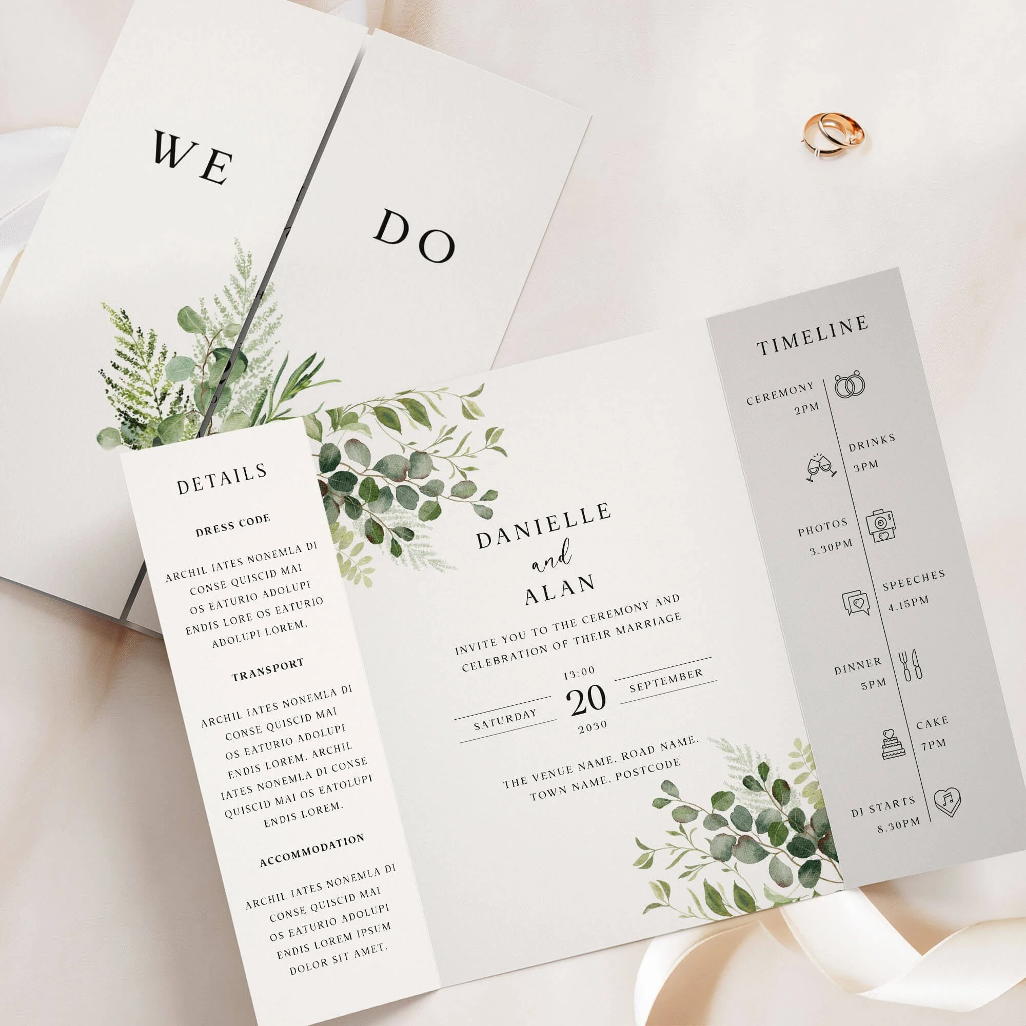 The Greenery Gatefold Wedding Invitation
