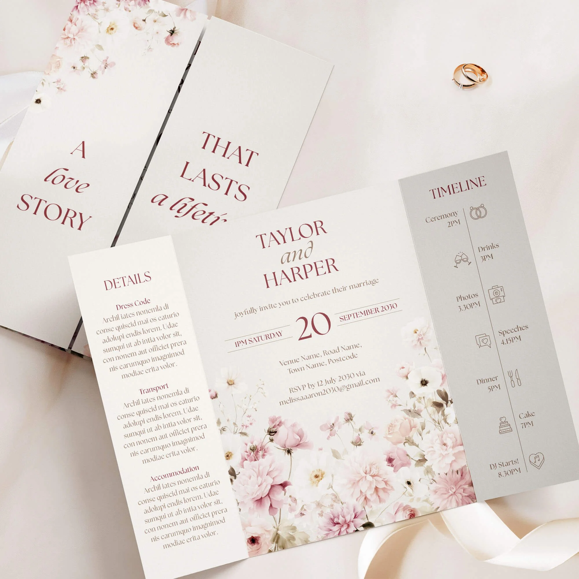 The Petal Gatefold Wedding Invitation