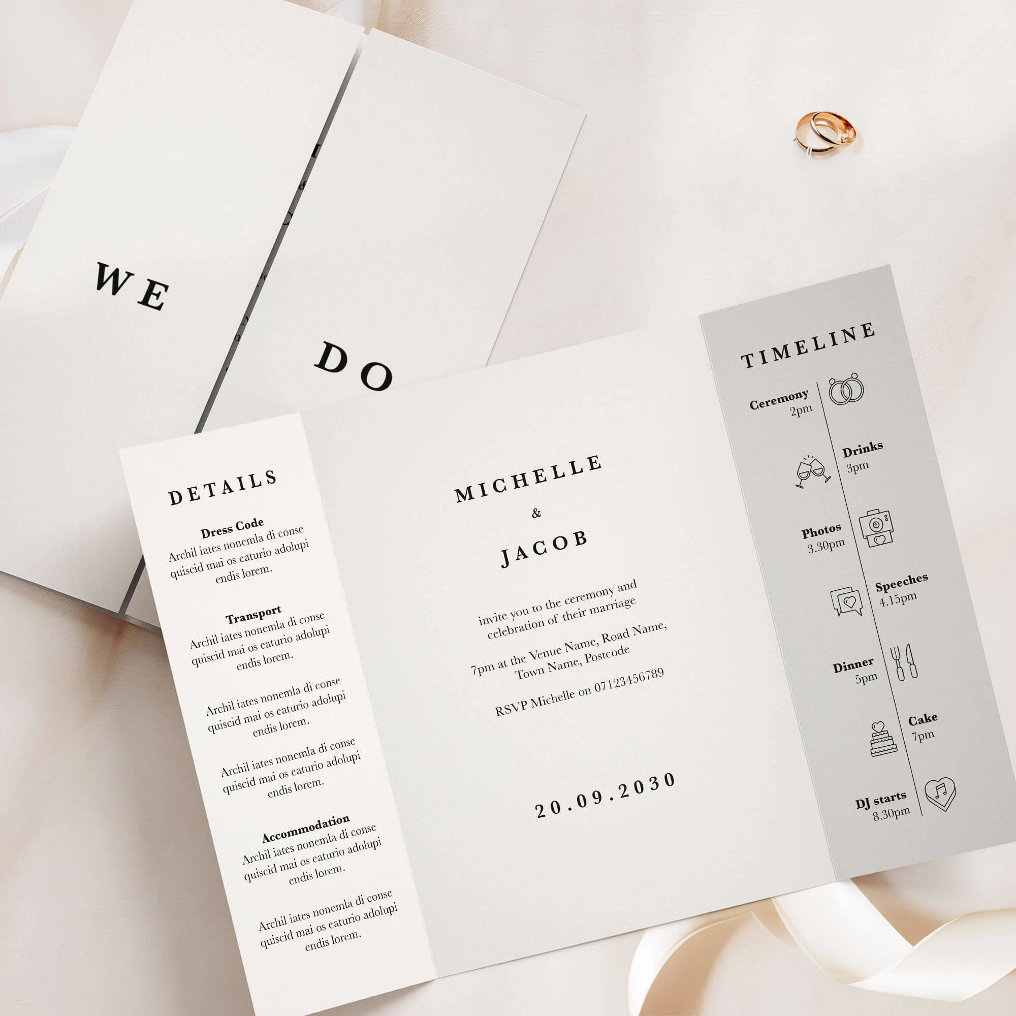 The Minimal Gatefold Wedding Invitation